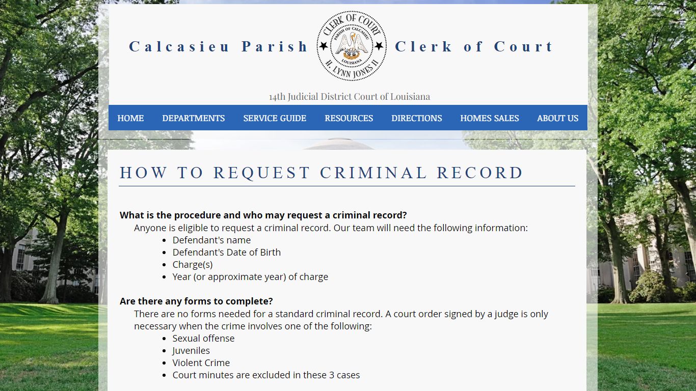 Crim3 - Calcasieu Parish Clerk of Court